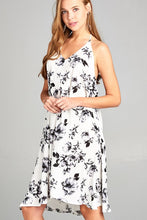 Asymmetric Open Back Halter Neck Floral Dress