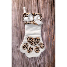 Ready To Ship | Leopard/Ribbon Paw Print Stocking