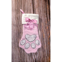 Ready To Ship | Leopard/Ribbon Paw Print Stocking