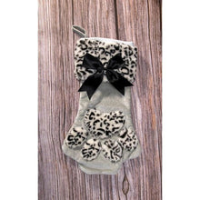 Ready To Ship | Leopard/Ribbon Paw Print Stocking