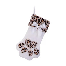 Ready To Ship | Leopard/Ribbon Paw Print Stocking