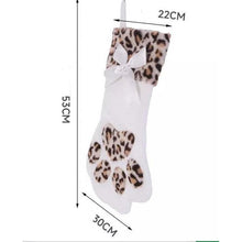 Ready To Ship | Leopard/Ribbon Paw Print Stocking
