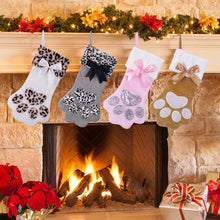 Ready To Ship | Leopard/Ribbon Paw Print Stocking