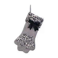 Ready To Ship | Leopard/Ribbon Paw Print Stocking