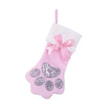 Ready To Ship | Leopard/Ribbon Paw Print Stocking