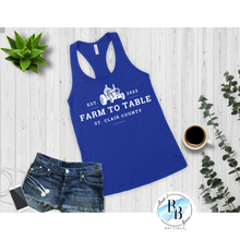 St. Clair County Farm to Table Merchandise - Plant Logo - Relaxed Fit Tank Top - White Ink