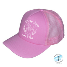 St. Clair County Farm to Table Merchandise - Apothecary Logo - Trucker Hat - White Ink