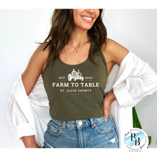 St. Clair County Farm to Table Merchandise - Tractor Logo - Tank Top - White Ink