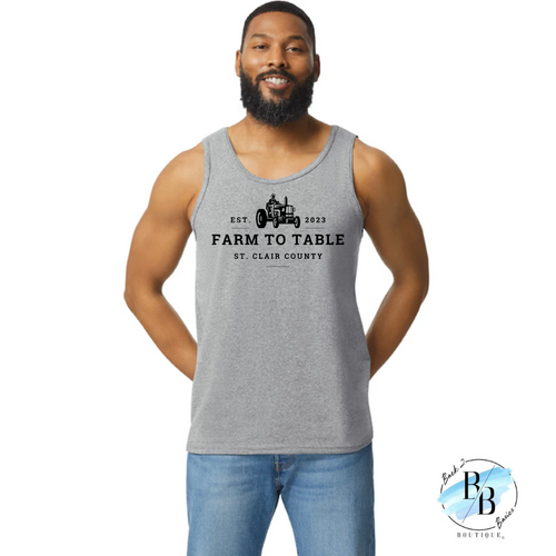 St. Clair County Farm to Table Merchandise - Tractor Logo - Men's Tank Top