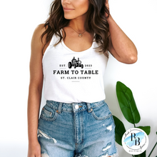 St. Clair County Farm to Table Merchandise -Tractor Logo - Tank Top - Black Ink