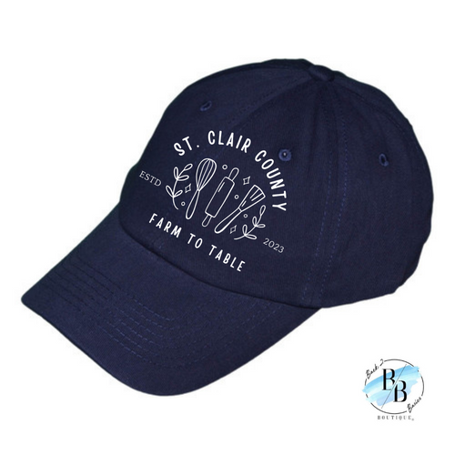 St. Clair County Farm to Table Merchandise - Cotton Hat - Farm To Table Logos