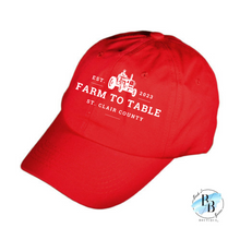 St. Clair County Farm to Table Merchandise - Cotton Hat - Farm To Table Logos