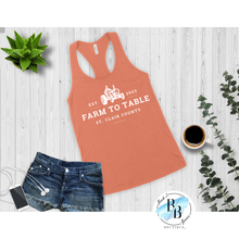 St. Clair County Farm to Table Merchandise - Plant Logo - Relaxed Fit Tank Top - White Ink