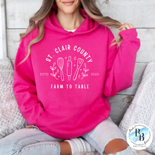 St. Clair County Farm to Table Merchandise - Baker/Maker Logo - Pink with White Ink