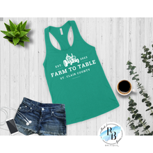 St. Clair County Farm to Table Merchandise - Plant Logo - Relaxed Fit Tank Top - White Ink