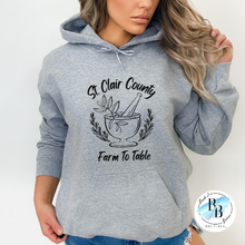 St. Clair County Farm to Table Merchandise - Apothecary Logo - Gray with Black Ink