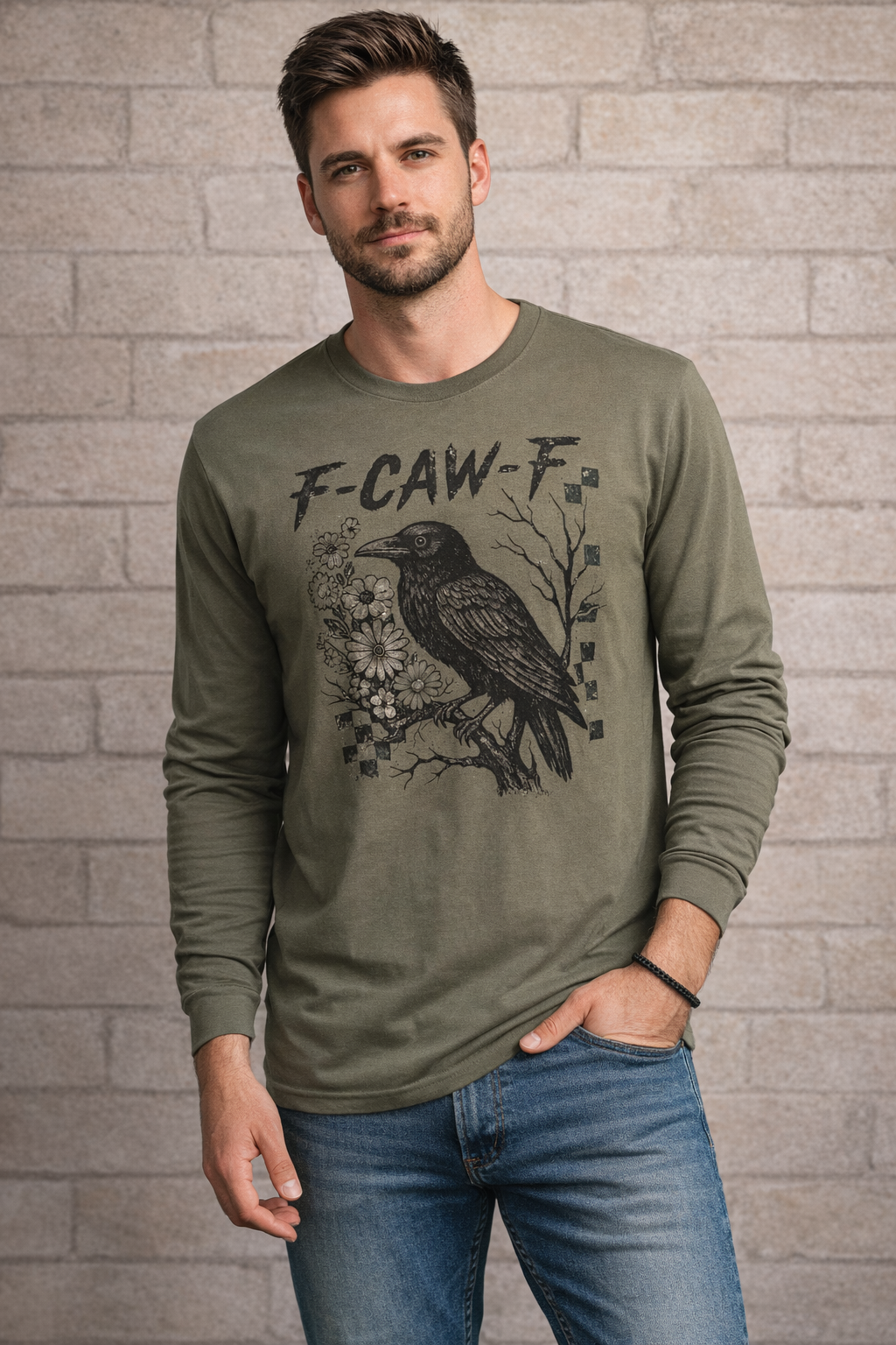 READY TO SHIP | LONG SLEEVE TEE | MILITARY GREEN