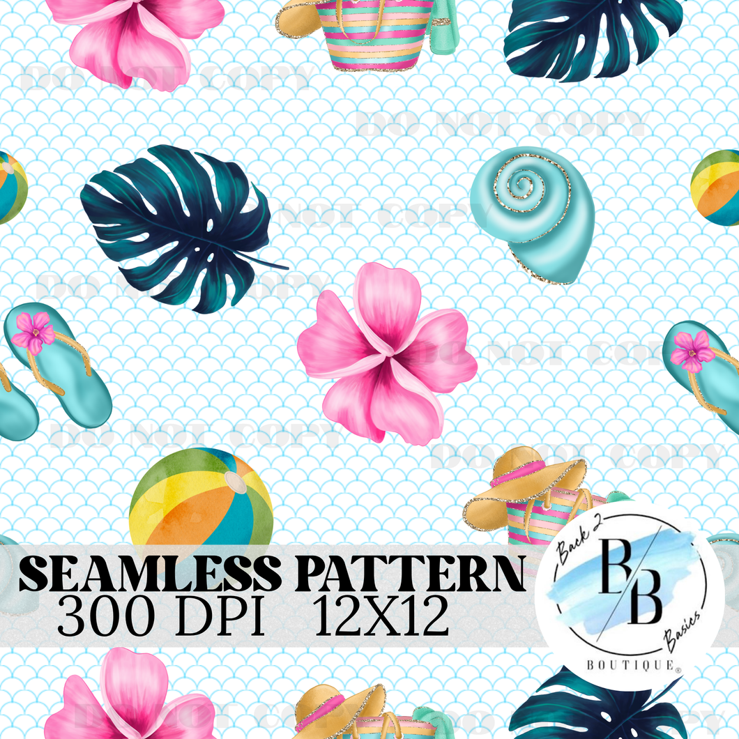 Beach Seamless Pattern
