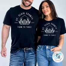 St. Clair County Farm to Table Merchandise - Plant Logo - Black with White Ink