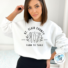 St. Clair County Farm to Table Merchandise - Baker/Maker Logo - White with Black Ink