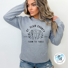 St. Clair County Farm to Table Merchandise - Baker/Maker Logo - Gray with Black Ink