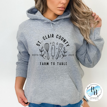 St. Clair County Farm to Table Merchandise - Baker/Maker Logo - Gray with Black Ink