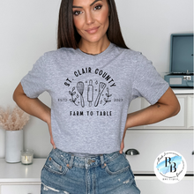 St. Clair County Farm to Table Merchandise - Baker/Maker Logo - Gray with Black Ink