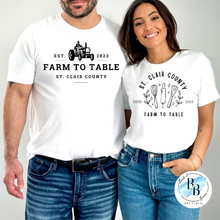 St. Clair County Farm to Table Merchandise - Baker/Maker Logo - White with Black Ink