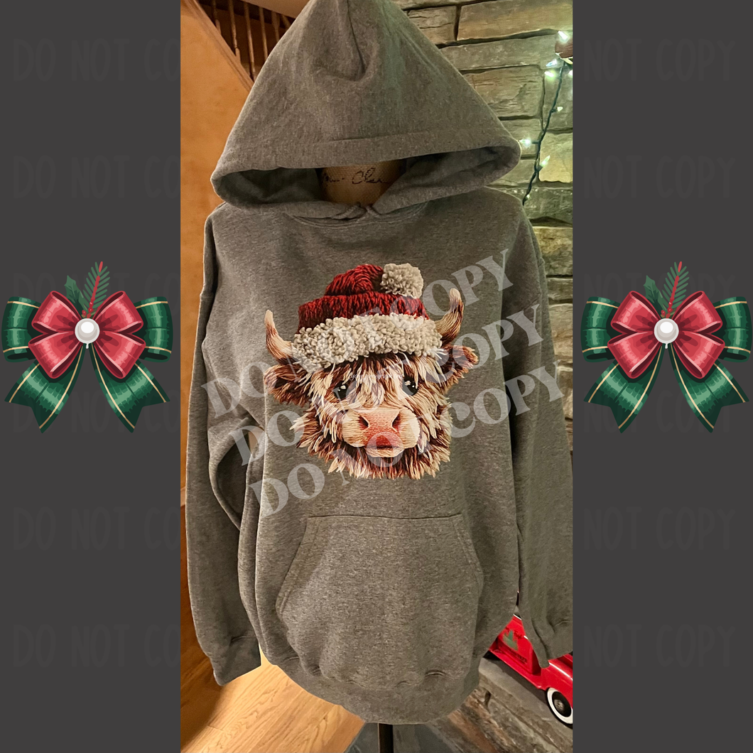 READY TO SHIP | HIGHLAND COW CHRISTMAS HOODIE