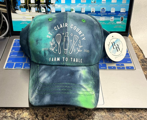 St. Clair County Farm To Table - Tie Dye Hat - Maker Baker Logo