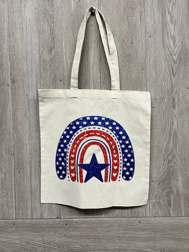 Ready To Ship | Merica Rainbow Tote