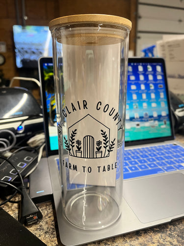 Ready To Ship | St. Clair County Farm to Table 25oz Glass Can