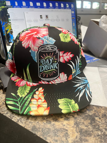 Day Drunk Floral Baseball Hat (Blue Black)