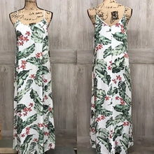 Green/White or Blue Gold Tropical Spaghetti Strap Maxi Dress BB1263