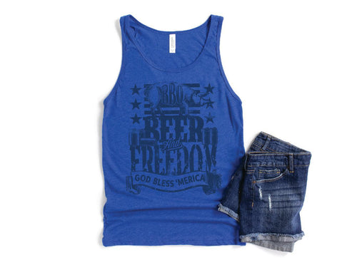 BBQ Beer Freedom Tank Top