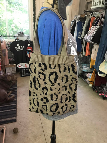 Leopard Sweater Tote Bag