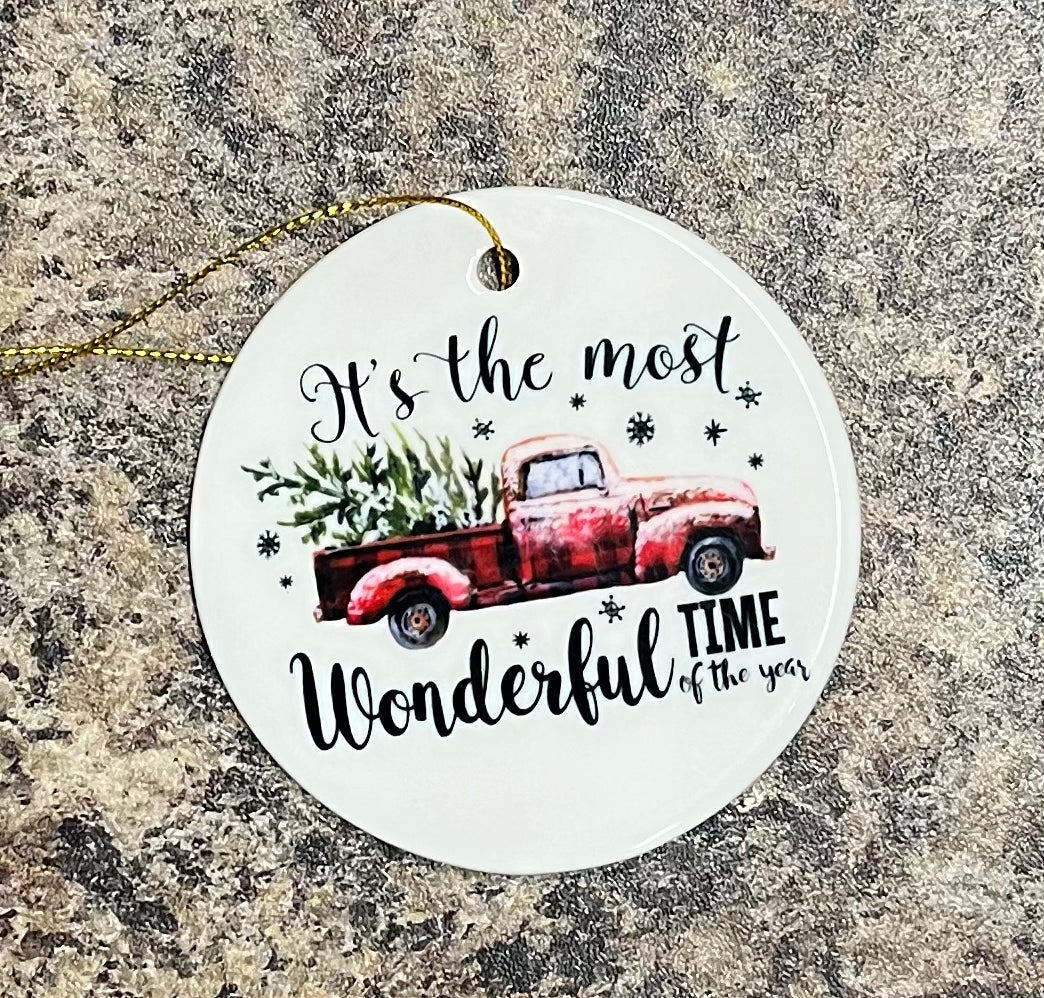 It's The Most Wonderful Time Of The Year Ceramic Ornament