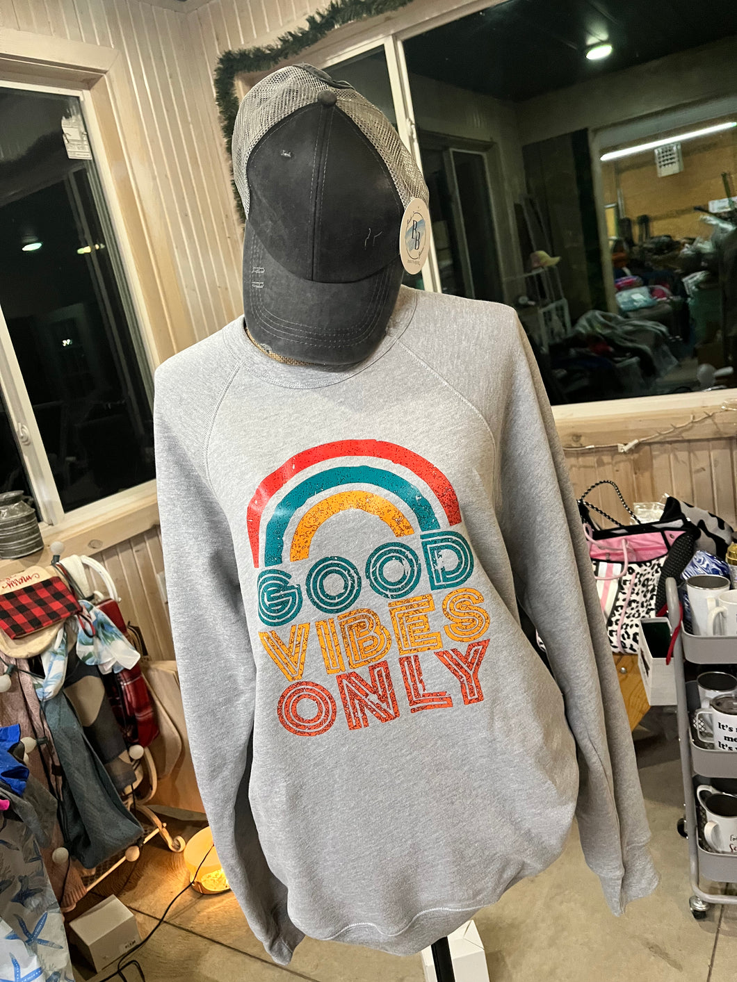 Good Vibes Only Gray Sweatshirt