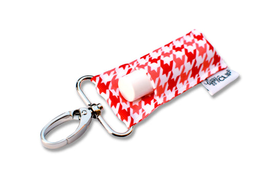 LippyClip® Red and Coral Houndstooth