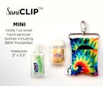 SaniClip™ Hand Sanitizer Bottle Holder - Black White Stripe Floral