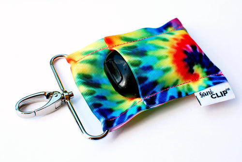 SaniClip™ Hand Sanitizer Bottle Holder - Tie Dye