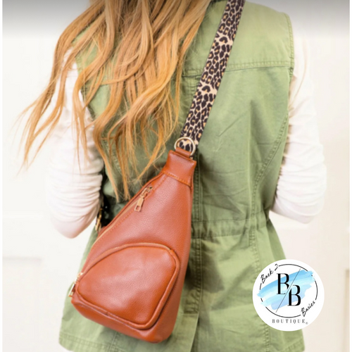 READY TO SHIP | Sling Bag With Leopard Strap