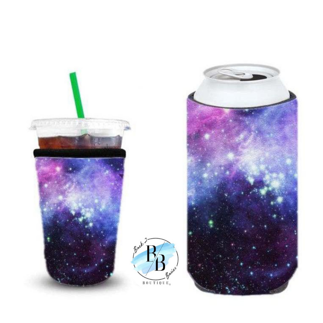 Purple Galaxy Tall Slim Can Koozie