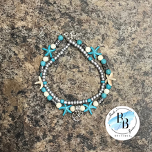 Ocean Breeze - Beaded Turquoise Anklets