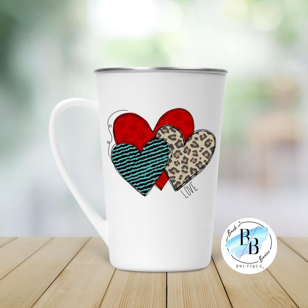 Love Hearts Animal Print Mug