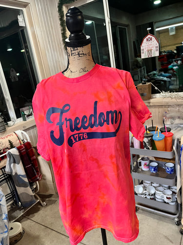 Freedom Red Orange Tie Dye Short Sleeve Tee