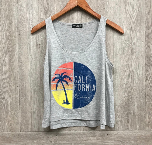 California Love Palm Tree Crop Tank Top