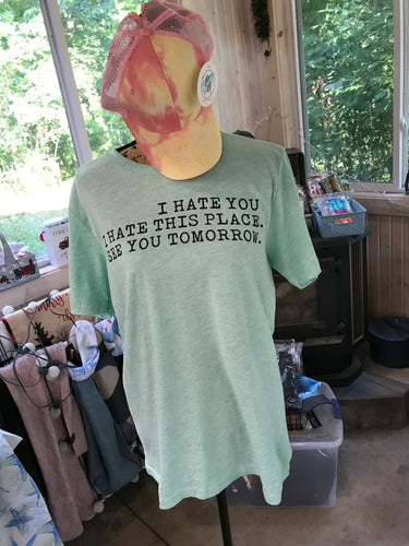 I Hate You, I Hate This Place short sleeve tee
