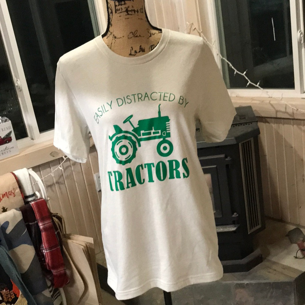 Easily Distracted By Tractors Short Sleeve Tee
