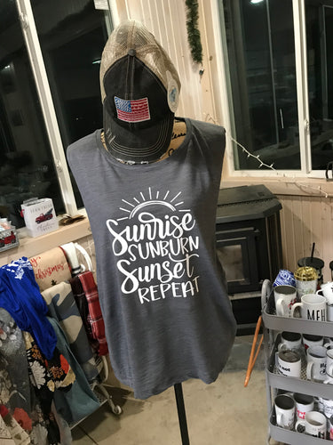 Sunrise Sunburn Sunset Repeat Tank Top
